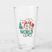 Cute 'Joy to the World' Christmas Glas (Voorkant)