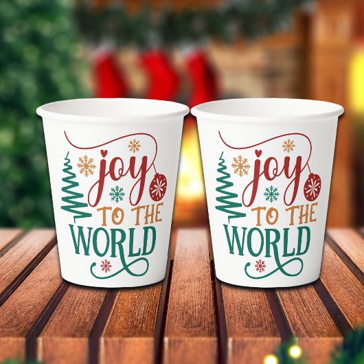 Cute 'Joy to the World' Christmas Papieren Bekers