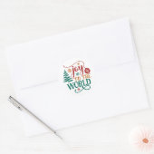 Cute 'Joy to the World' Christmas Ronde Sticker (Envelop)