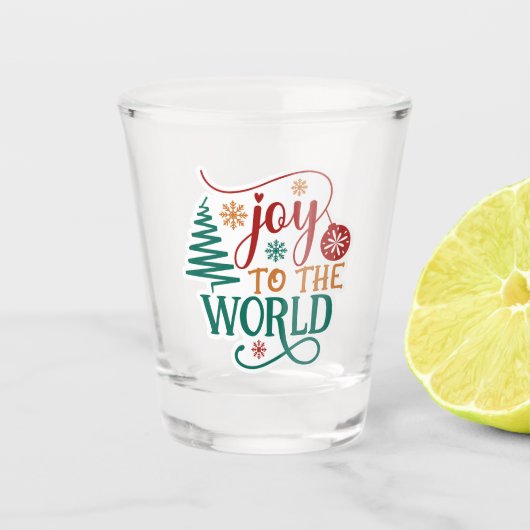 Cute 'Joy to the World' Christmas Shot Glas (Voorkant)