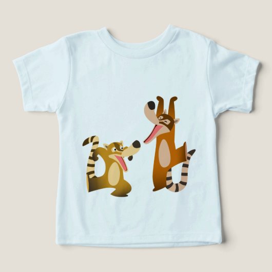 Cute Joyful Cartoon Coatimundis Baby T-Shirt (Design voorkant)