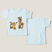 Cute Joyful Cartoon Coatimundis Baby T-Shirt (Ontwerp Voorkant & Achterkant)