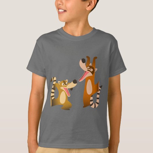 Cute Joyful Cartoon Coatimundis Children T-Shirt (Voorkant)