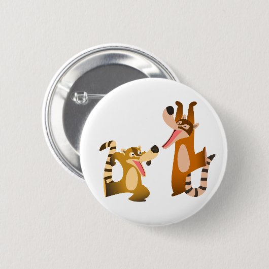 Cute Joyful Cartoon Coatimundis Ronde Button 5,7 Cm (Voorkant /achterkant)