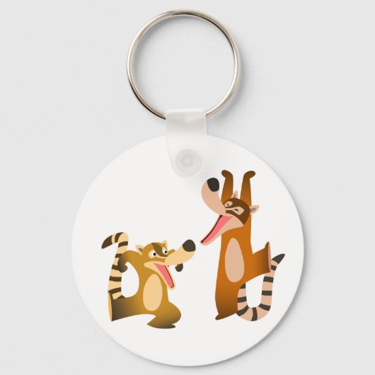 Cute Joyful Cartoon Coatimundis Sleutelhanger (Voorkant)