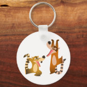 Cute Joyful Cartoon Coatimundis Sleutelhanger (Voorkant)