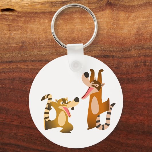 Cute Joyful Cartoon Coatimundis Sleutelhanger (Voorkant)