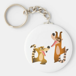 Cute Joyful Cartoon Coatimundis Sleutelhanger