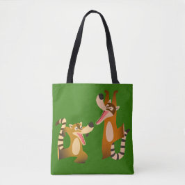 Cute Joyful Cartoon Coatimundis Tote Bag