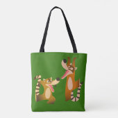 Cute Joyful Cartoon Coatimundis Tote Bag (Achterkant)