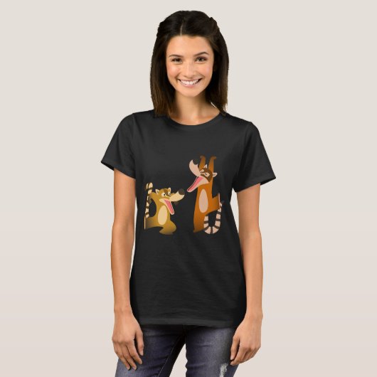 Cute Joyful Cartoon Coatimundis Women T-Shirt (Voorkant volledig)