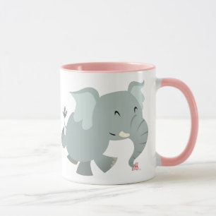 Cute Joyful Cartoon Elephant Mok