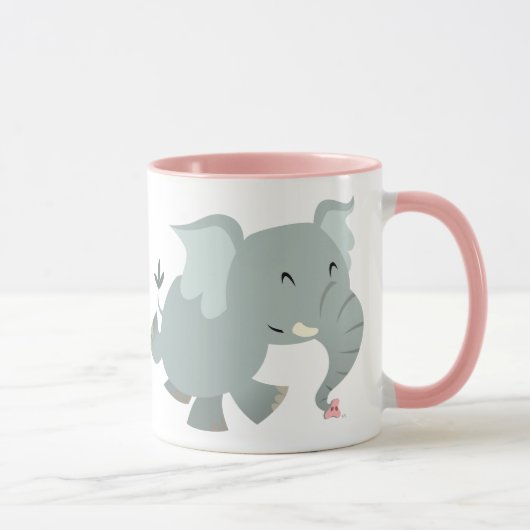 Cute Joyful Cartoon Elephant Mok (Rechts)