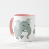 Cute Joyful Cartoon Elephant Mok (Voorkant links)