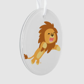 Cute Joyful Cartoon Lion AcrylOrnament Ornament