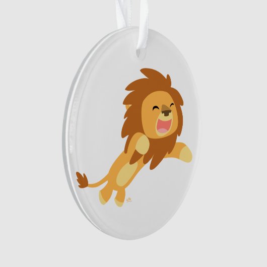 Cute Joyful Cartoon Lion AcrylOrnament Ornament (voorkant)