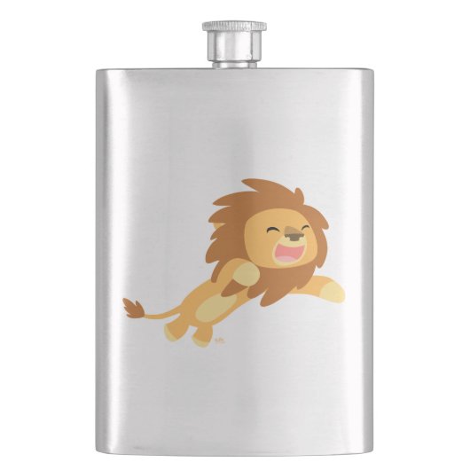 Cute Joyful Cartoon Lion Classic Flask Heupfles (Voorkant)