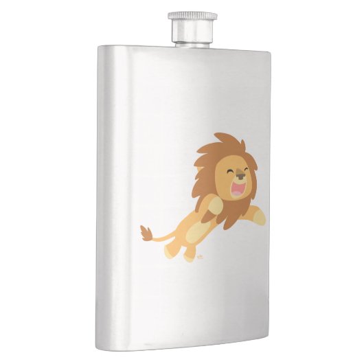 Cute Joyful Cartoon Lion Classic Flask Heupfles (Rechts)