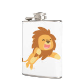 Cute Joyful Cartoon Lion Hip Flask Heupfles (Links)