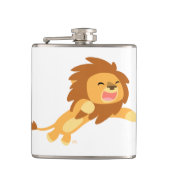 Cute Joyful Cartoon Lion Hip Flask Heupfles (Voorkant)