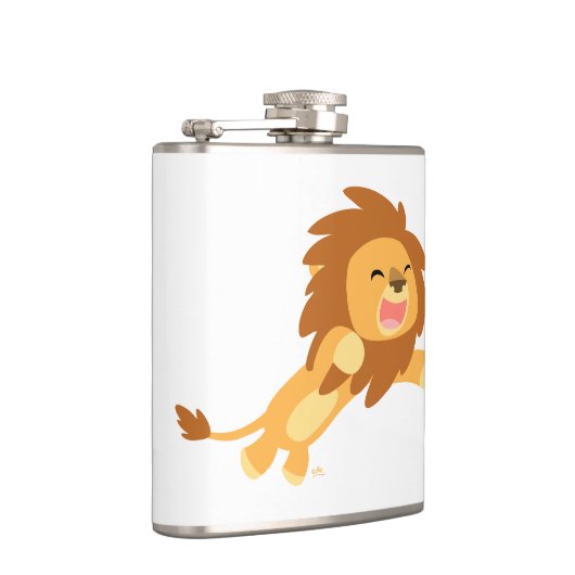 Cute Joyful Cartoon Lion Hip Flask Heupfles (Rechts)