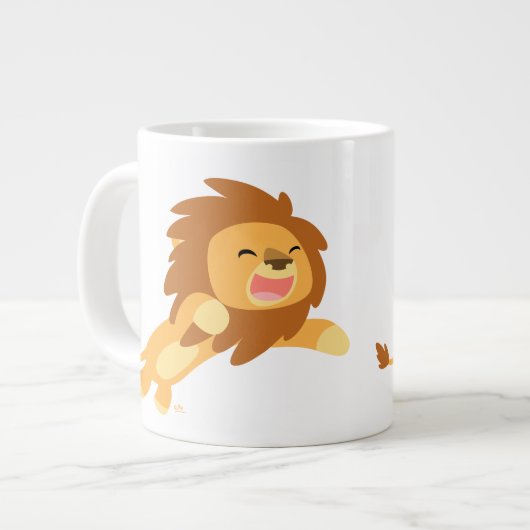 Cute Joyful Cartoon Lion Jumbo Mok (Links)