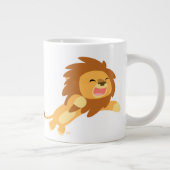 Cute Joyful Cartoon Lion Jumbo Mok (Rechts)