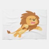 Cute Joyful Cartoon Lion Kitchen Towel Theedoek (Horizontaal)