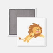 Cute Joyful Cartoon Lion Magnet (Voorkant / Achterkant)