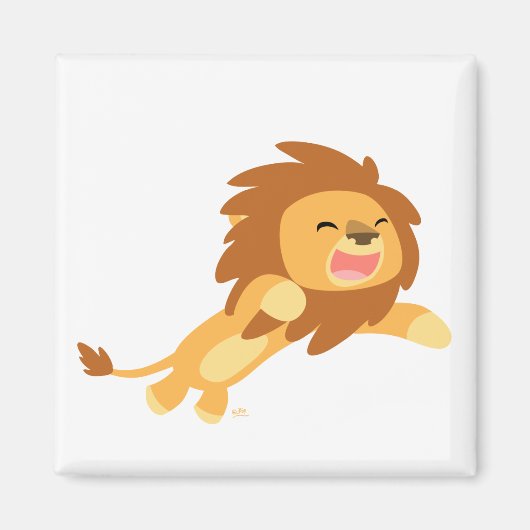 Cute Joyful Cartoon Lion Magnet (Voorkant)