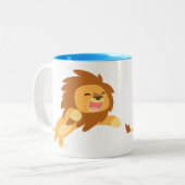 Cute Joyful Cartoon Lion Mok (Voorkant links)