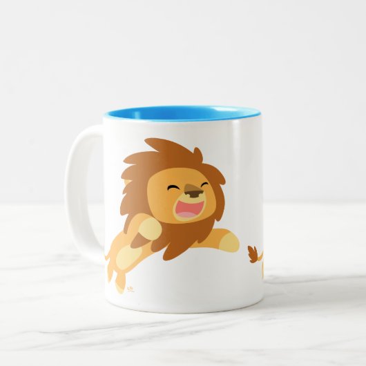 Cute Joyful Cartoon Lion Mok (Voorkant links)