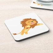Cute Joyful Cartoon Lion Onderzetters Set (Linkerzijde)
