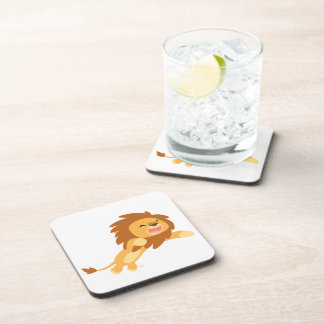 Cute Joyful Cartoon Lion Onderzetters Set
