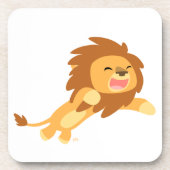 Cute Joyful Cartoon Lion Onderzetters Set (Voorkant)