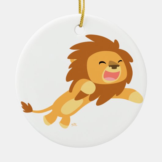 Cute Joyful Cartoon Lion Ornament (Voorkant)