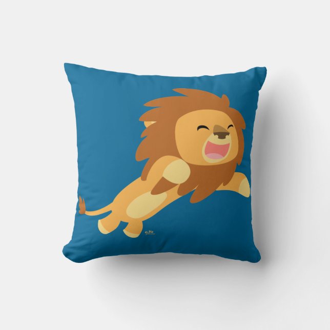 Cute Joyful Cartoon Lion Pillow Kussen (Voorkant)