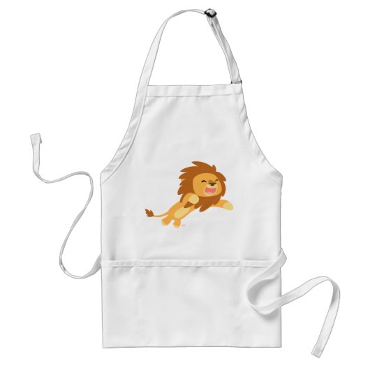 Cute Joyful Cartoon Lion Schort (Voorkant)