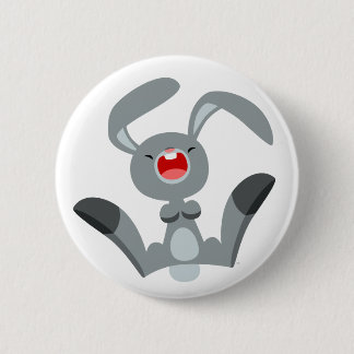 Cute Joyful Cartoon Rabbit Button Badge