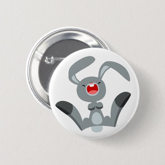 Cute Joyful Cartoon Rabbit Button Badge (Voorkant /achterkant)