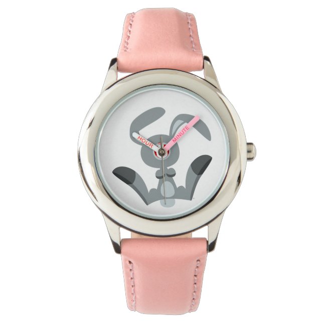 Cute Joyful Cartoon Rabbit Watch Horloge (Voorkant)