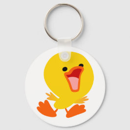 Cute Joyous Cartoon Ducking Sleutelhanger