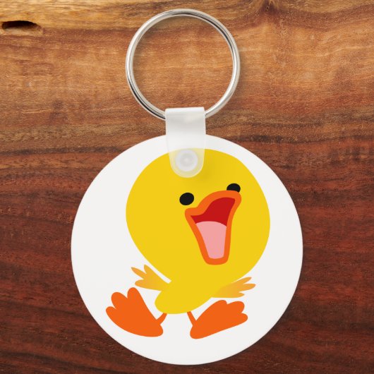 Cute Joyous Cartoon Ducking Sleutelhanger (Voorkant)