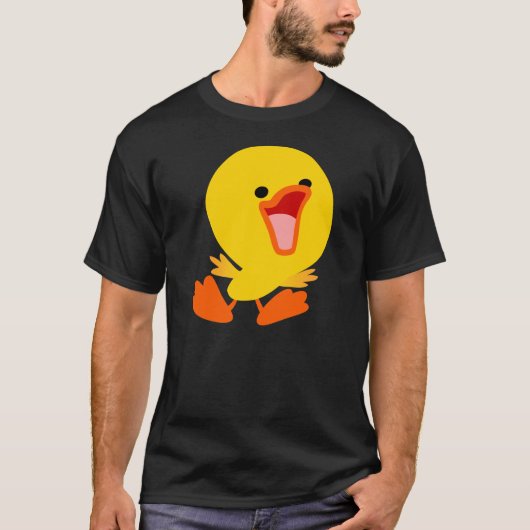 Cute Joyous Cartoon Ducking T-Shirt (Voorkant)