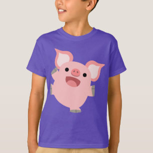 Cute Joyous Cartoon Pig Kinder T-Shirt