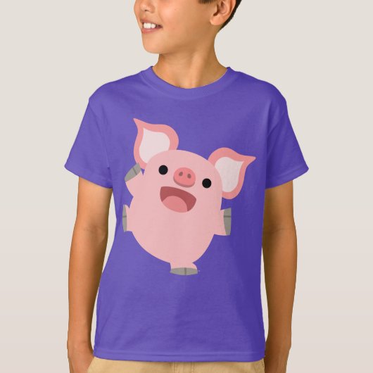 Cute Joyous Cartoon Pig Kinder T-Shirt (Voorkant)