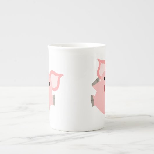 Cute Joyous Cartoon Pig Porselein Kop (Voorkant)