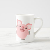 Cute Joyous Cartoon Pig Porselein Kop (Rechts)