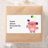 Cute Juggable Cartoon Pig Shipping Label (Insitu)