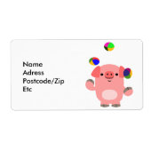 Cute Juggable Cartoon Pig Shipping Label (Voorkant)